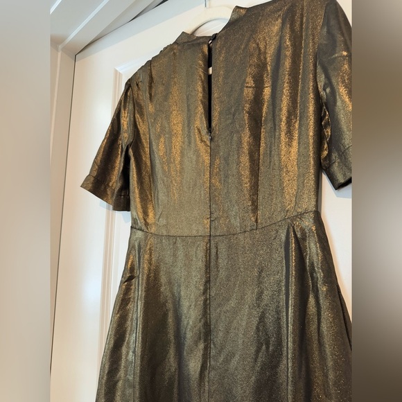 NEW Emily & Fin Lexi Gold Dust Shimmer Dress Gold XS ModCloth Metallic NWT - Picture 7 of 10